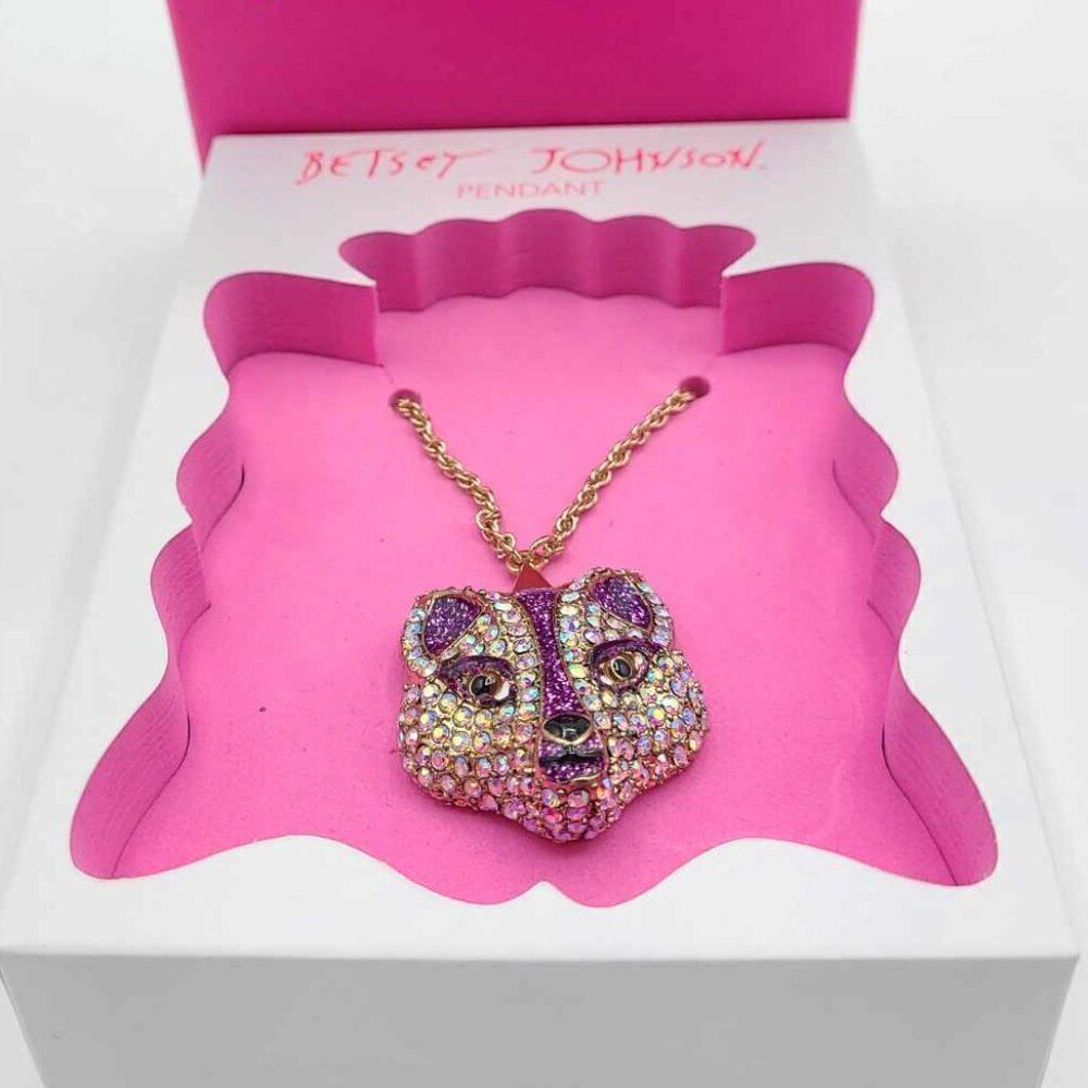 Nib Betsey Johnson Imperial Princess Collection Purple Fox W/ Crown